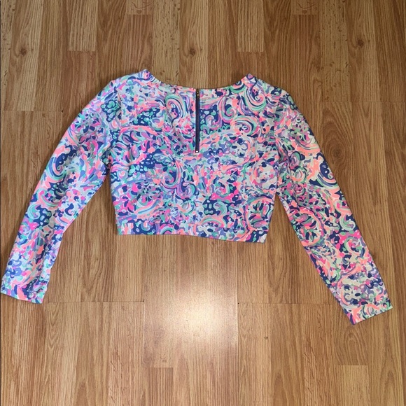 Lilly Pulitzer Blue and Pink Crop Top - Picture 4 of 4